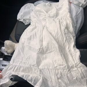 White Short Sleeve Dress Alterd state